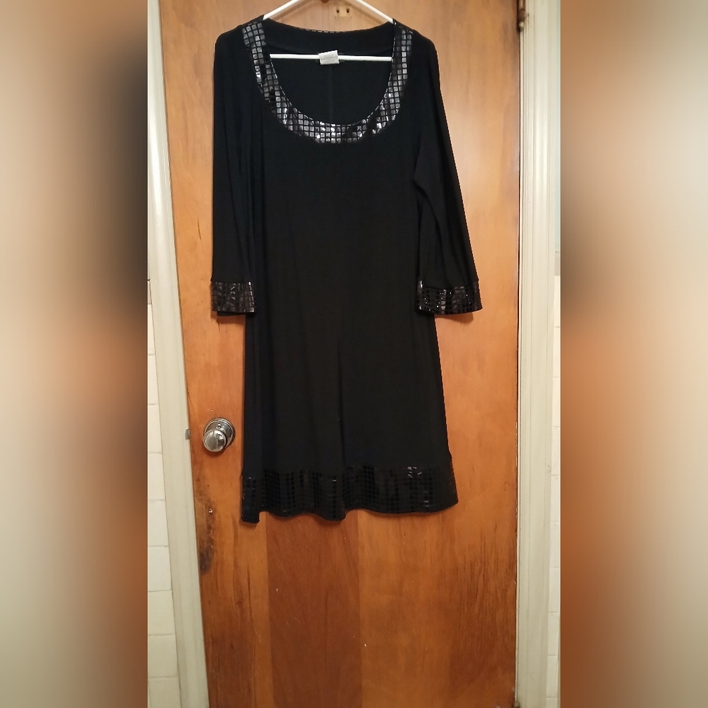 Blu Sage Black Dress with Sequin Trim